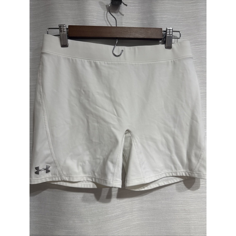 EUC Women's UA Center Court Yoga Shorty Shorts White XL